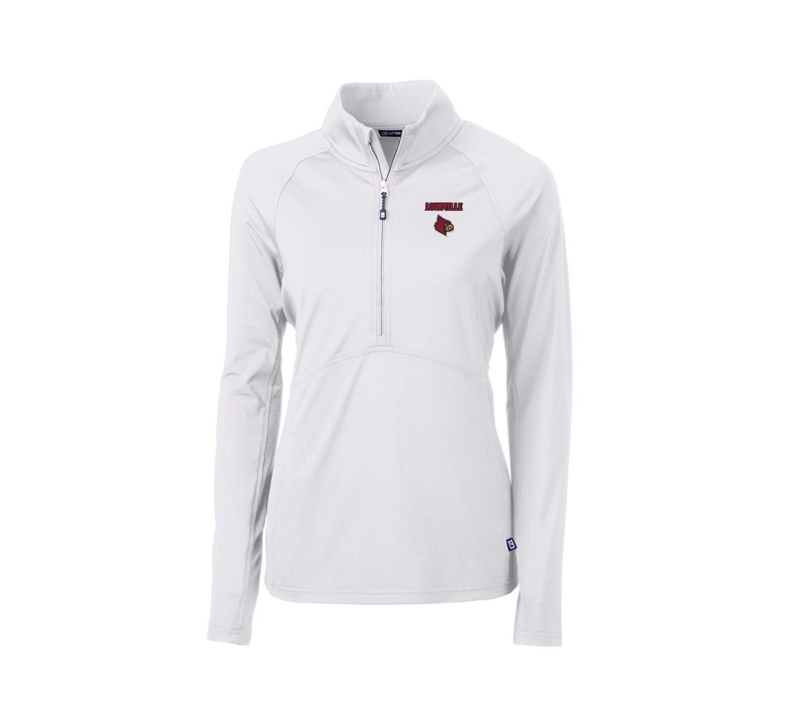 Cutter & Buck Женская белая куртка-пуловер Louisville Cardinals Adapt Eco Knit Half-Zip