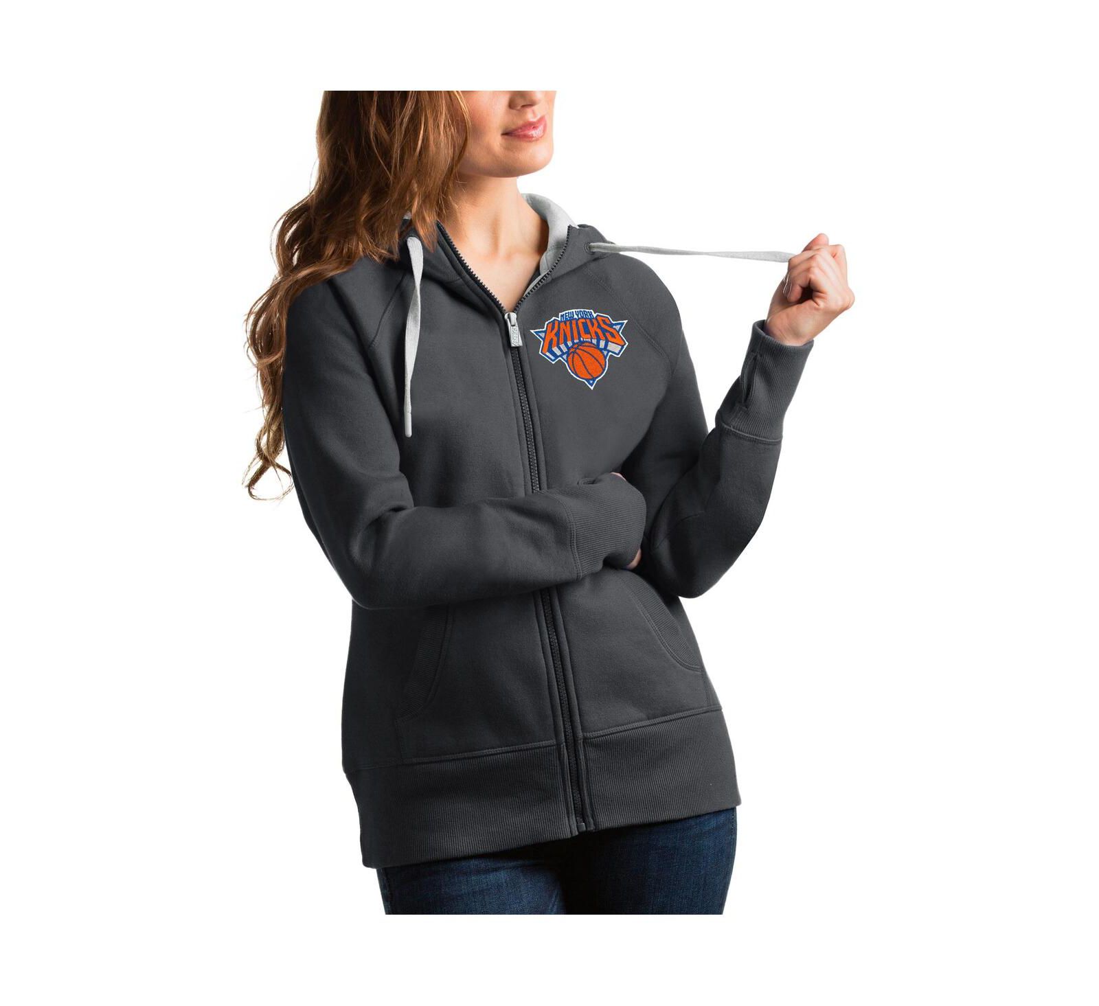 Antigua Женская толстовка New York Knicks Victory Full-Zip, угольно-серая