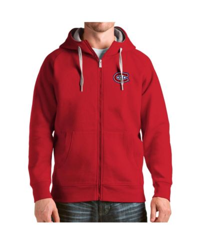 Мужское худи Antigua Red Montreal Canadians Logo Victory Full-Zip
