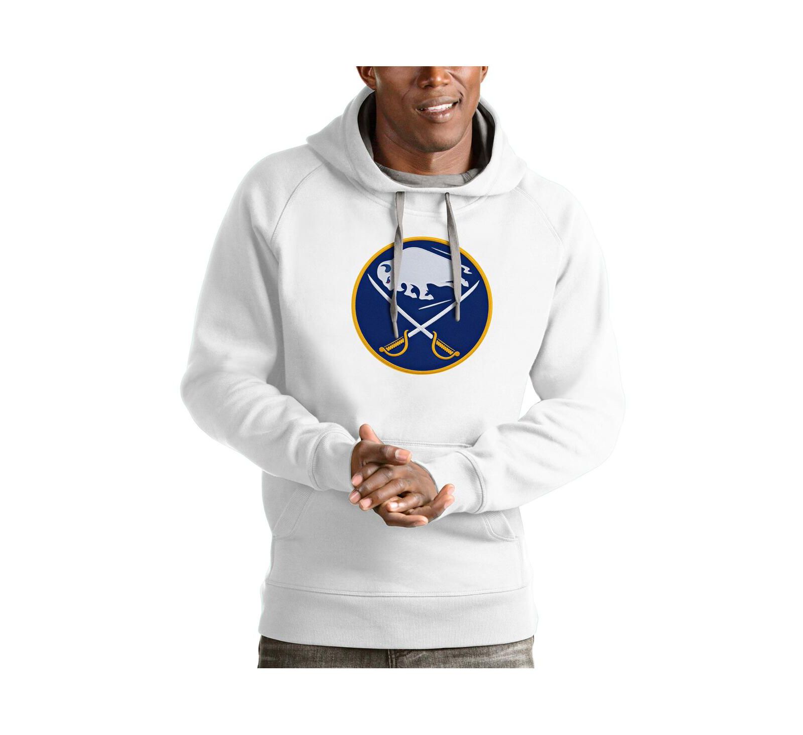 Мужское худи Antigua Buffalo Sabres Logo Victory Pullover, белое