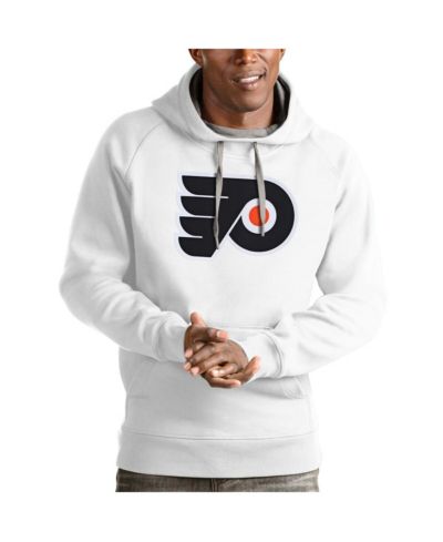 Antigua Men's White Philadelphia Flyers Logo Victory Pullover Hoodie