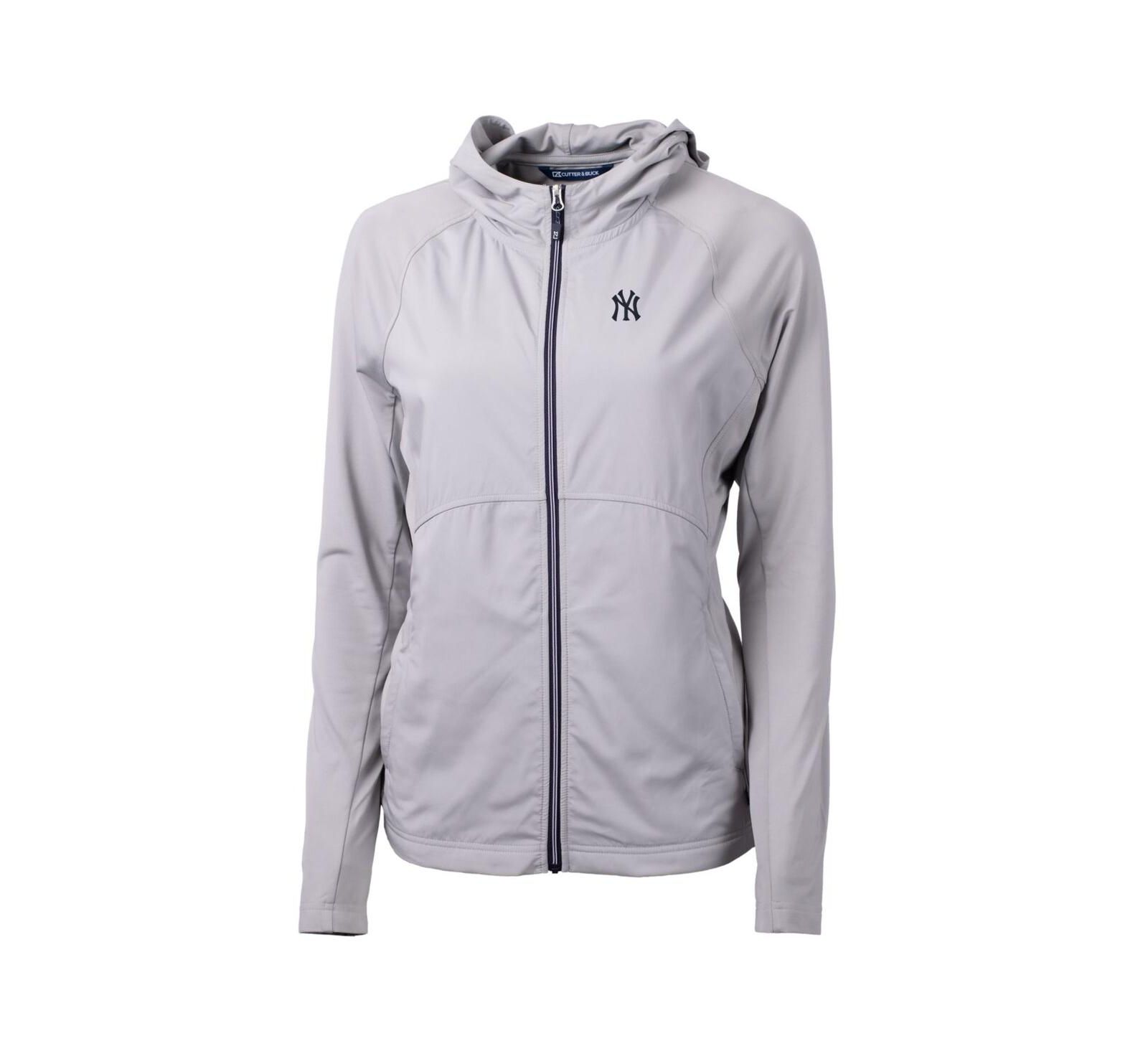 Cutter & Buck Женская куртка с полной молнией New York Yankees Adapt Eco Knit, серая