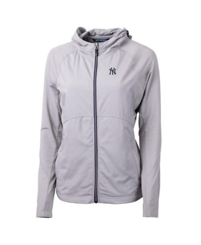 Cutter & Buck Women's Gray New York Yankees Adapt Eco Knit Full-Zip Jacket