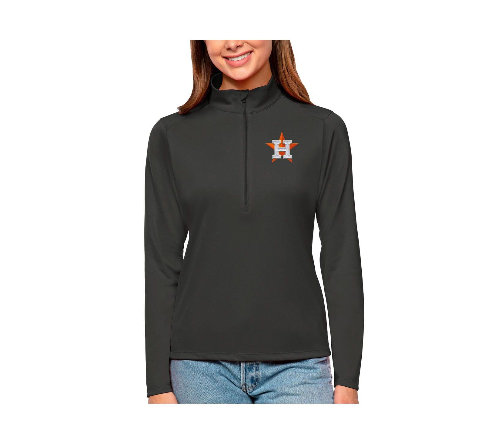Antigua Женский пуловер Quarter-Zip Houston Astros Tribute, угольный цвет