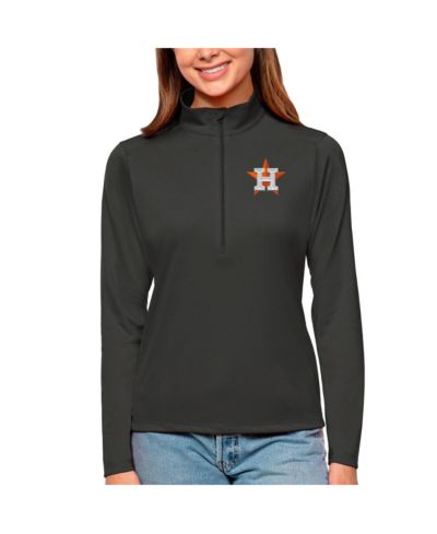 Antigua Женский пуловер Quarter-Zip Houston Astros Tribute, угольный цвет