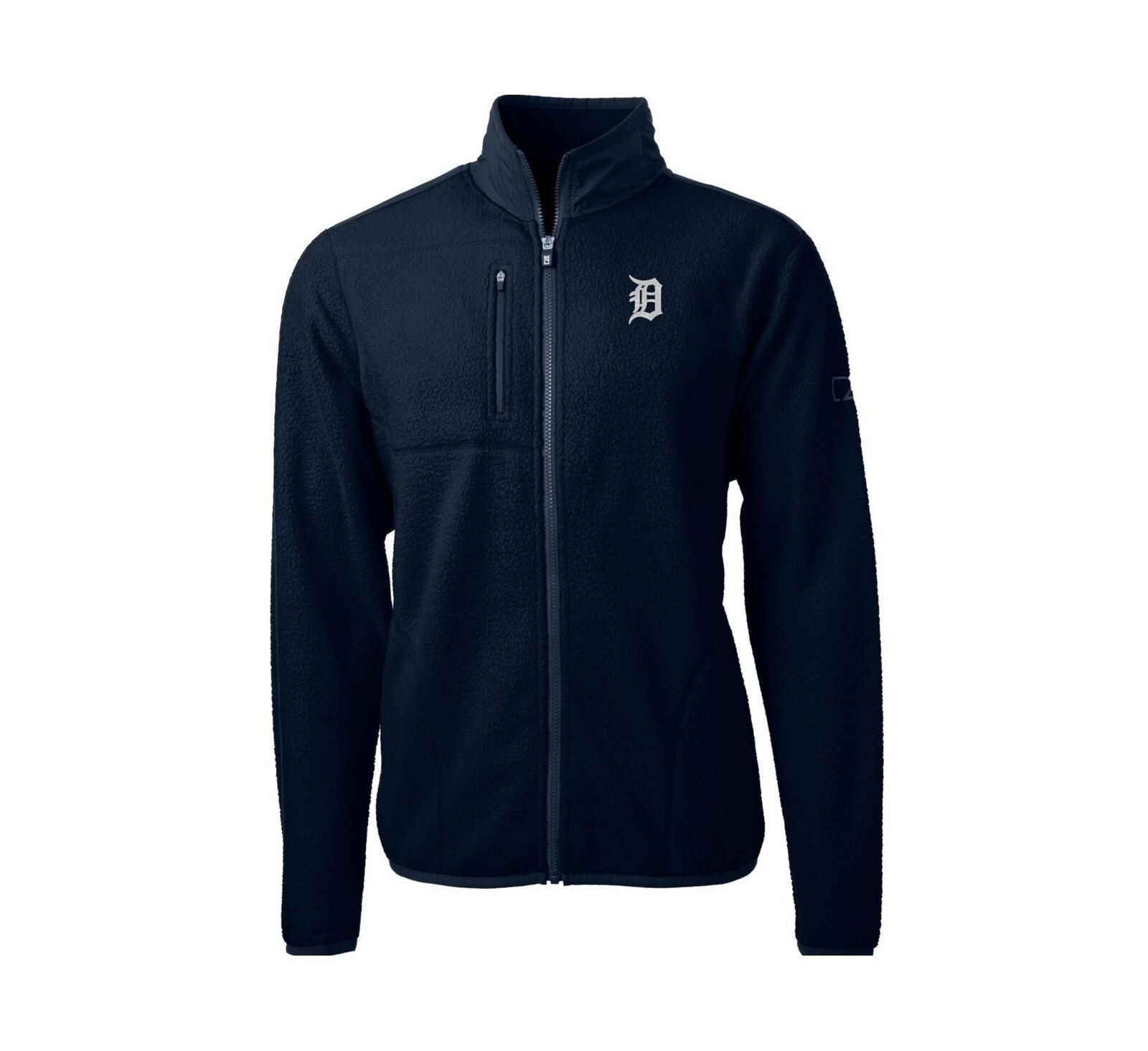 Мужская куртка Cutter & Buck Detroit Tigers Cascade Eco Sherpa Fleece Full-Zip Navy