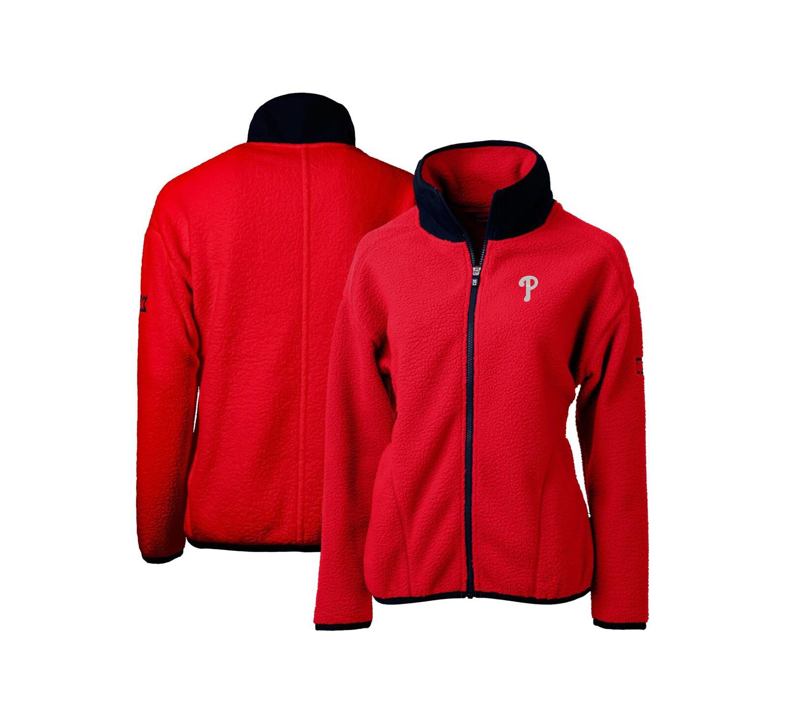 Куртка Cutter & Buck Women's Red Philadelphia Phillies Cascade Eco Sherpa Fleece Full-Zip