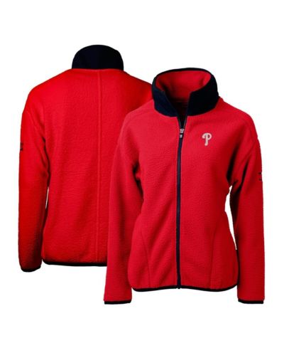 Куртка Cutter & Buck Women's Red Philadelphia Phillies Cascade Eco Sherpa Fleece Full-Zip