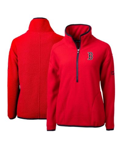 Cutter & Buck Women's Red Boston Red Sox Cascade Eco Sherpa Fleece Quarter-Zip Pullover Jacket