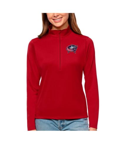 Женский джемпер Antigua Columbus Blue Jackets с четверть-молнией, красный цвет