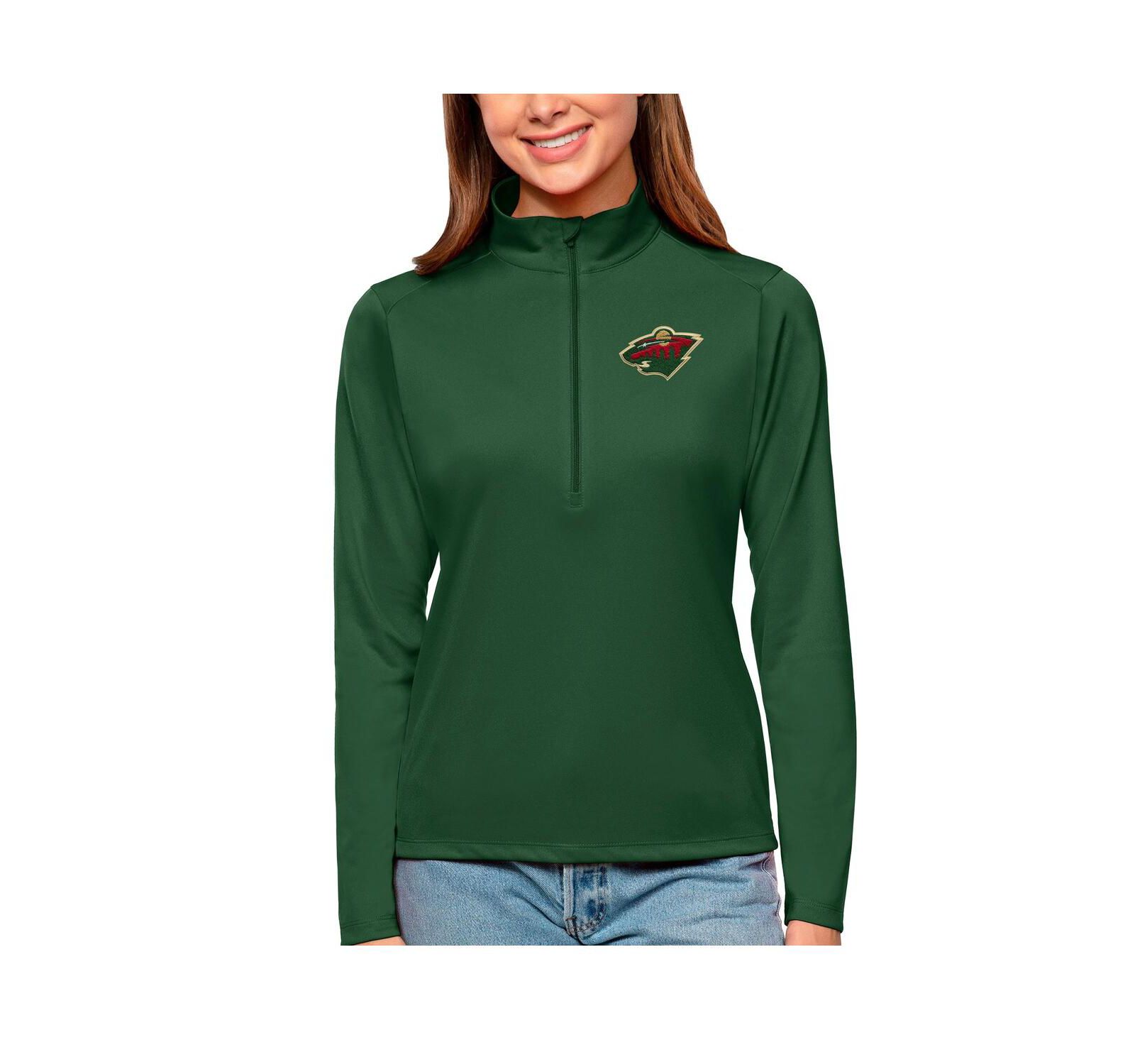 Antigua Женский пуловер Minnesota Wild Tribute с молнией на четверть, темно-зеленый