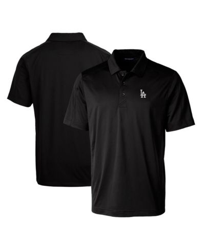 Мужская рубашка-поло Cutter & Buck Black Los Angeles Dodgers Prospect Textured Stretch Big & Tall