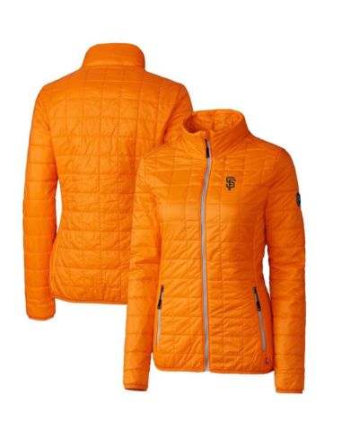 Женская куртка-пуффер Cutter & Buck San Francisco Giants Rainier PrimaLoft Eco с полной молнией оранжевая