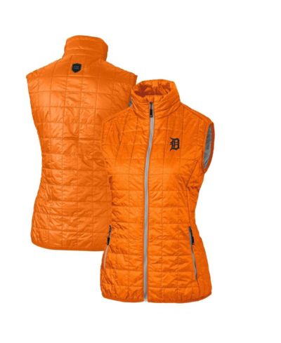 Cutter & Buck Женский пуховый жилет Detroit Tigers Rainier PrimaLoft Eco Full-Zip, оранжевый