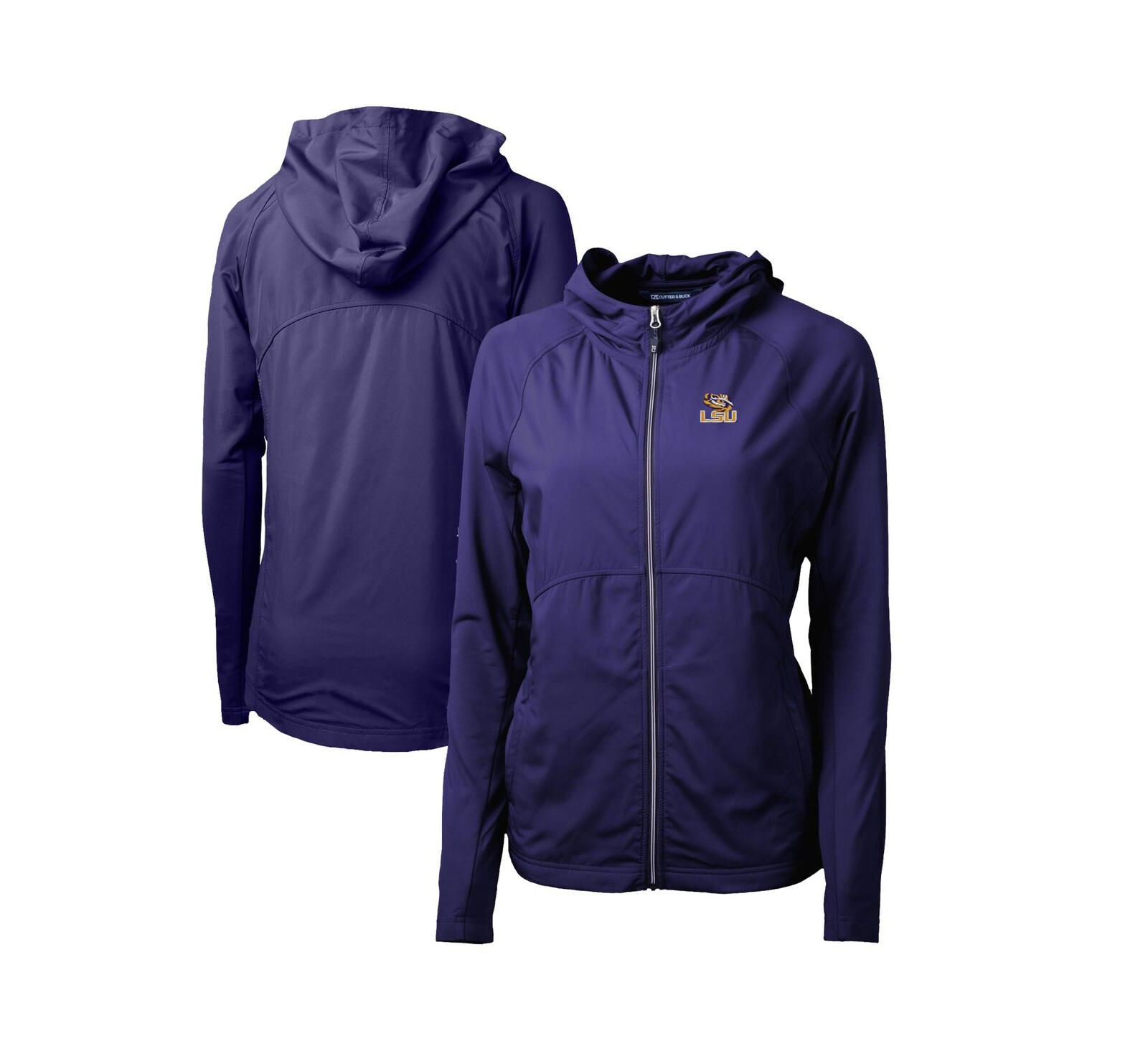 Женское худи Cutter & Buck LSU Tigers Adapt Eco Knit Full-Zip, фиолетовое