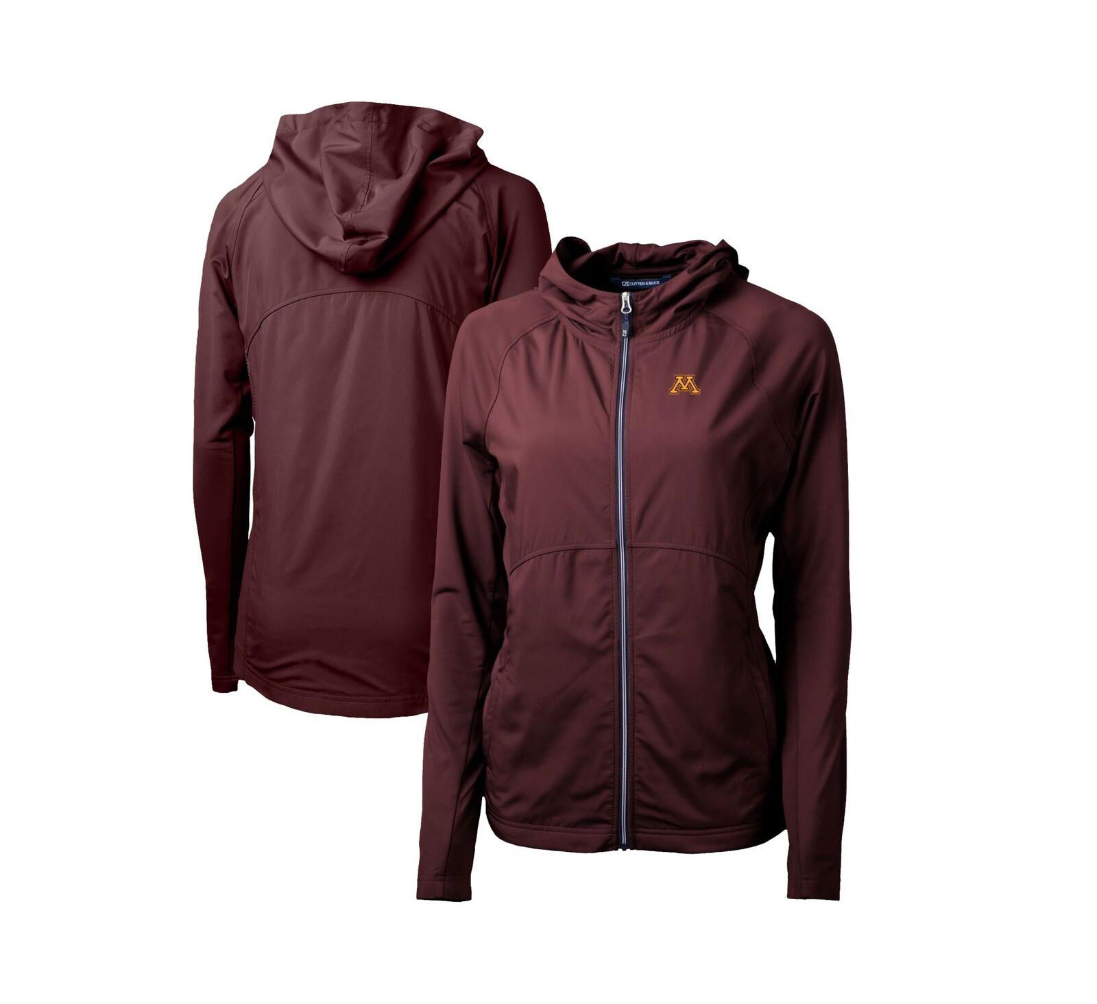 Женская полноразмерная толстовка на молнии Cutter & Buck Minnesota Golden Gophers Adapt Eco Knit