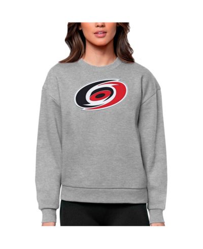 Женская толстовка Antigua Heather Gray Carolina Hurricanes Victory Crewneck Pullover