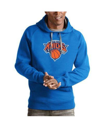 Мужская худи Antigua Blue New York Knicks Team Logo Victory Pullover