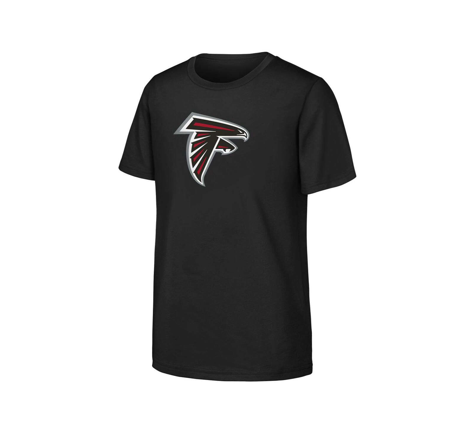Футболка Outerstuff Atlanta Falcons с основным логотипом, черная, для мальчиков и девочек