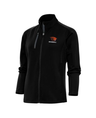 Antigua Женская полноразмерная куртка на молнии Black Oregon State Beavers Baseball Generation