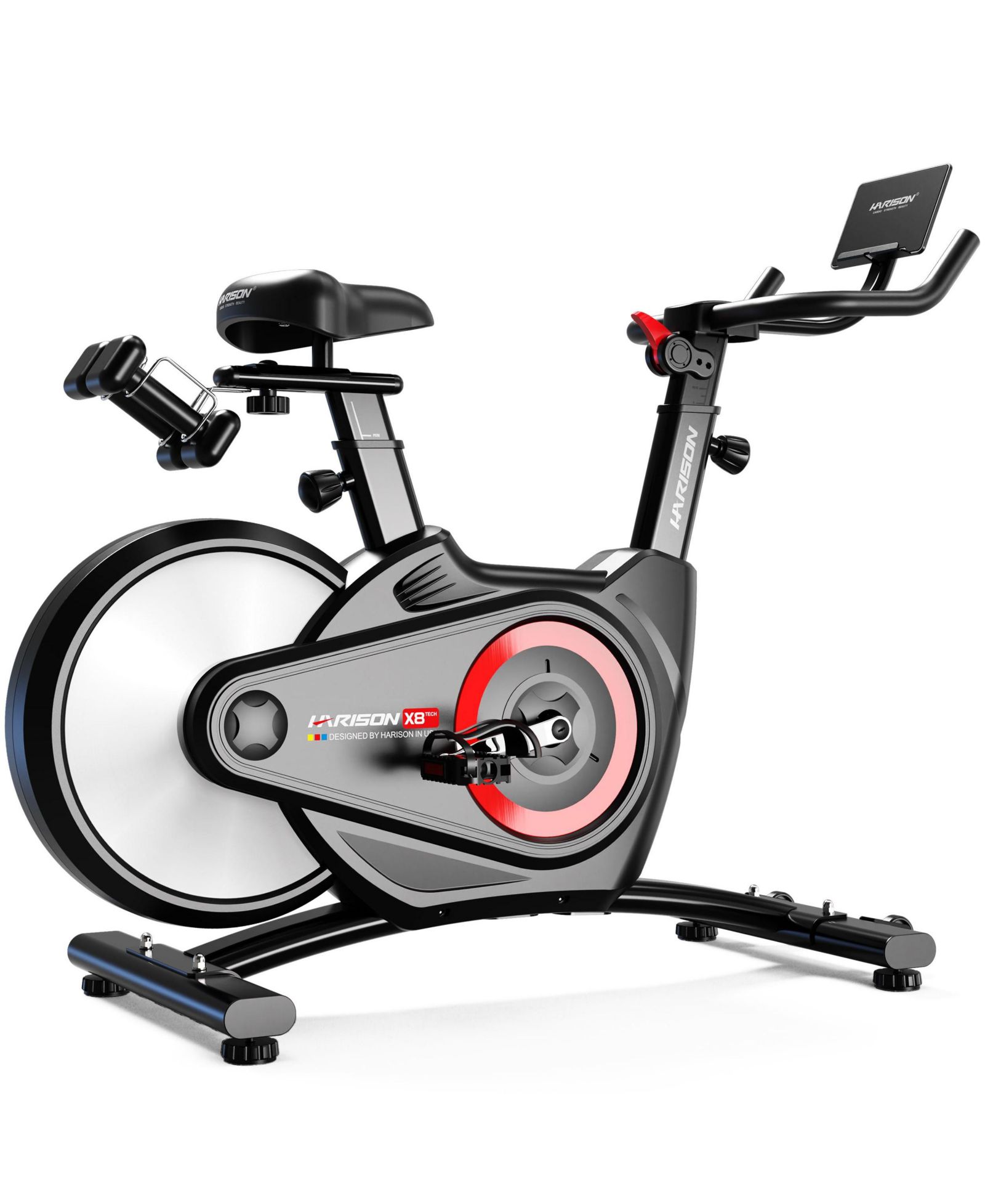 HARISON Semi-Commercial Exercise Bike, 400 lbs Capacity, Magnetic with Bluetooth (HRM-X8)