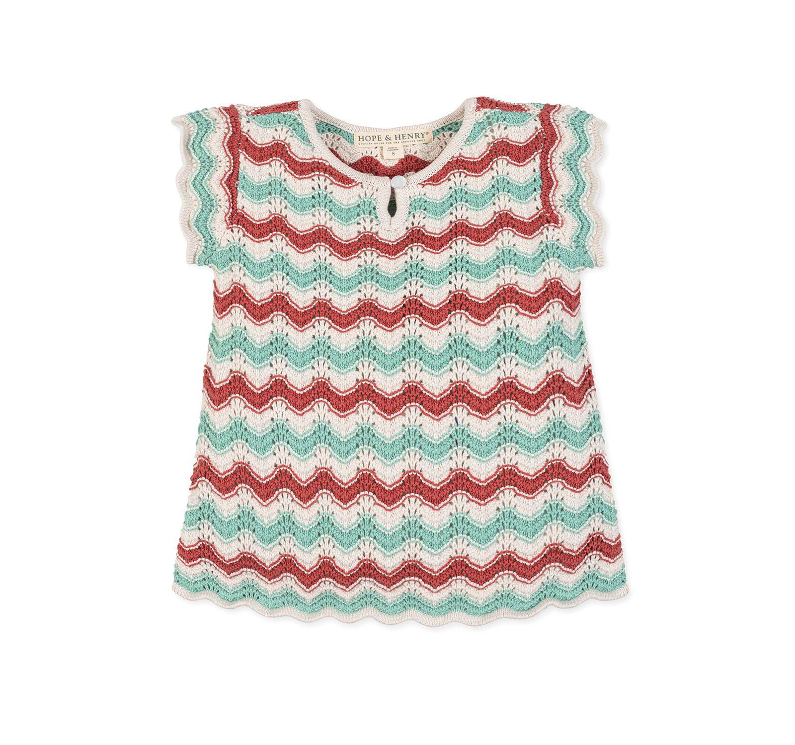 Детский джемпер Hope & Henry Organic Flutter Sleeve, с коротким рукавом-фонариком