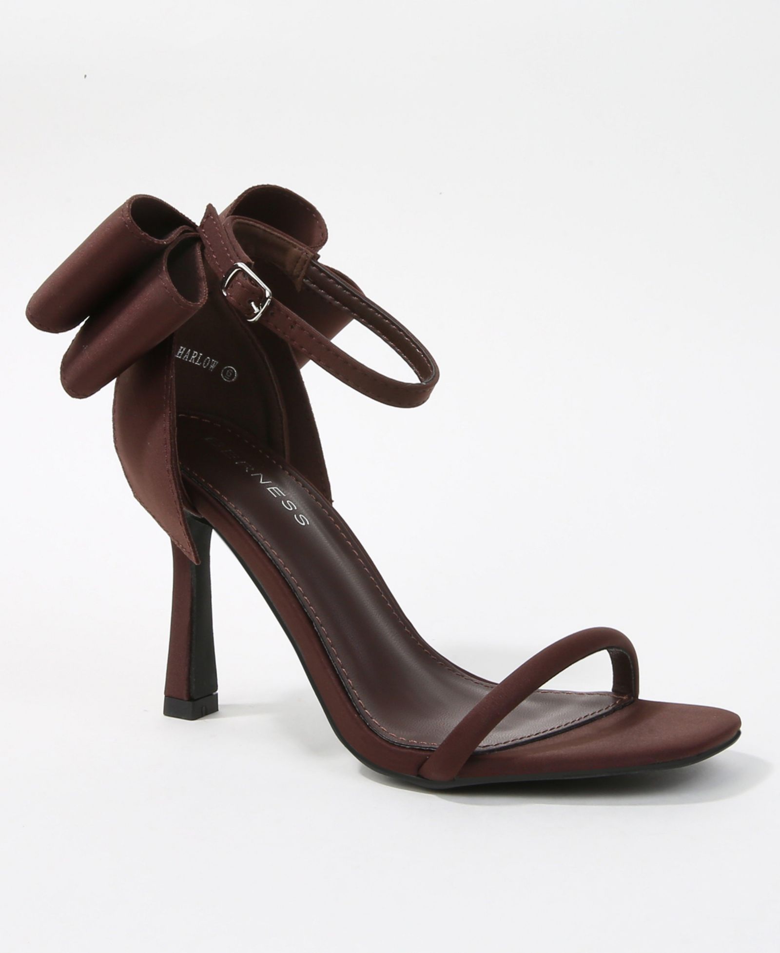 BERNESS Women's Oversized Bow Ankle Strap Stilettos