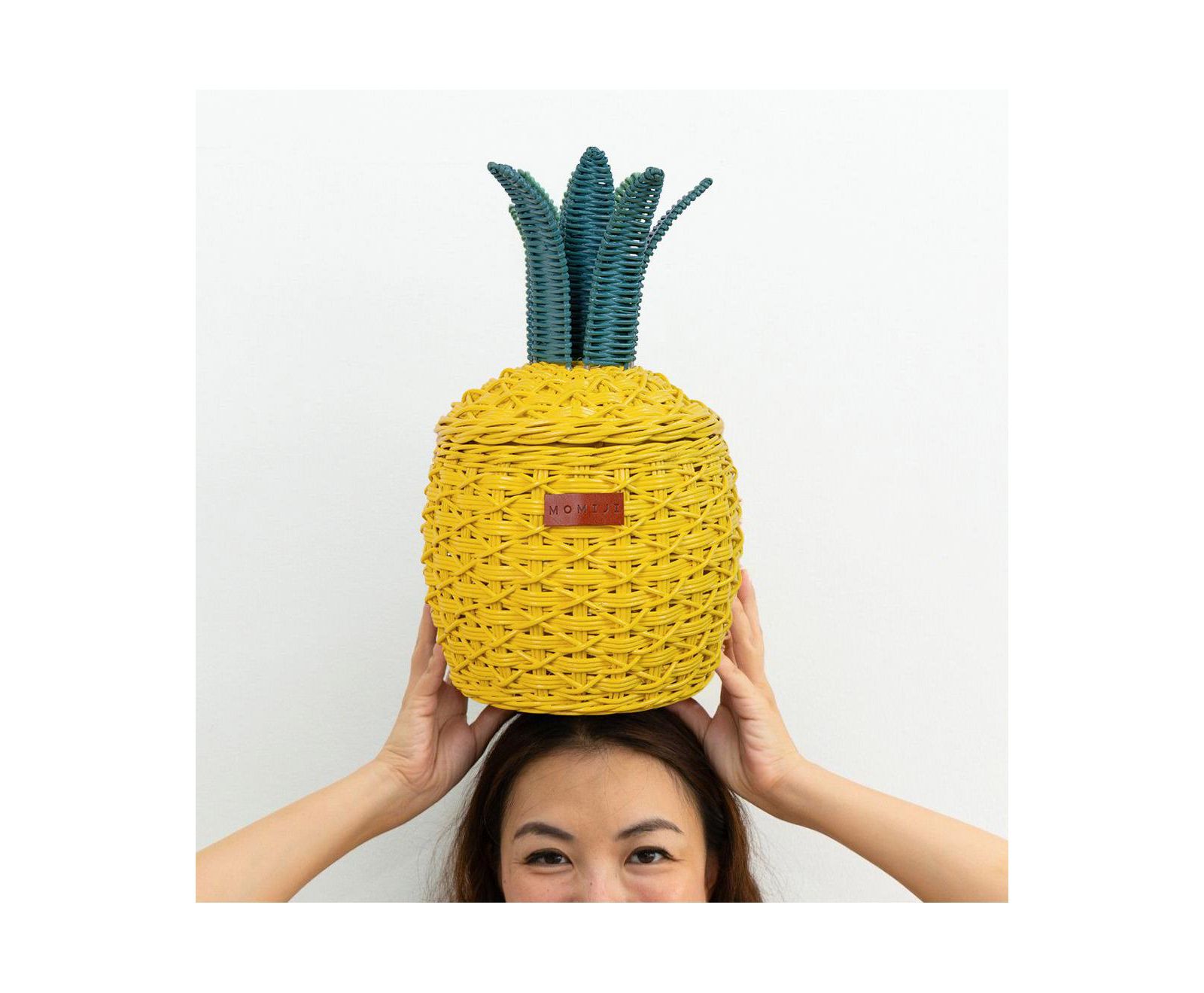 MOMIJI Pineapple Handcrafted Rattan Storage Basket