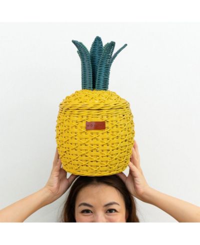 MOMIJI Pineapple Handcrafted Rattan Storage Basket