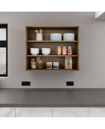 FM FURNITURE Chinle Wall Cabinet in Melamine with Open Storage