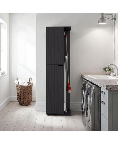 Шкаф для веника FM FURNITURE Harper с 2 дверцами, 3 полками и держателем, WENGUE