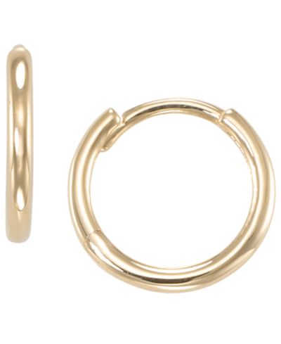 Серьги-кольца Round Hoop из желтого золота 10k