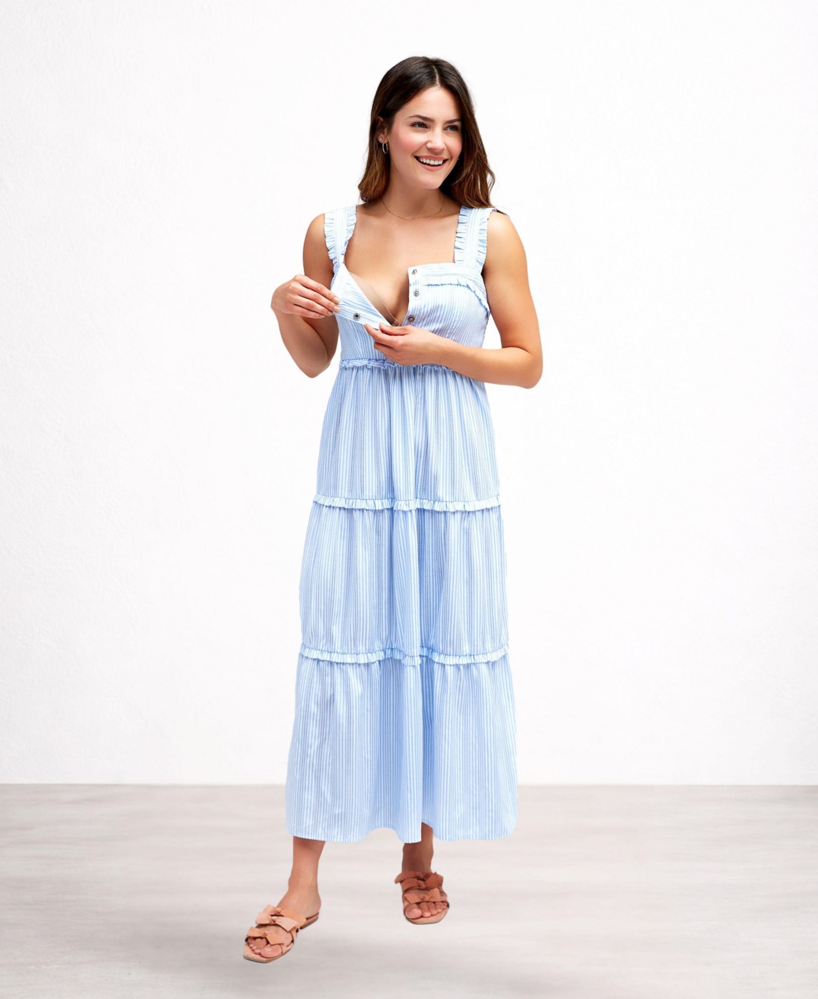 NOM Maternity Emma Maternity and Nursing Maxi Dress