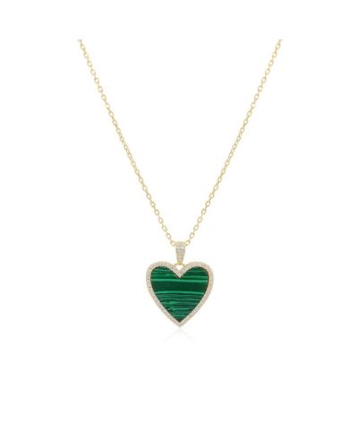 Подвеска The Lovery Heart с камнями CZ, позолоченное серебро 14K