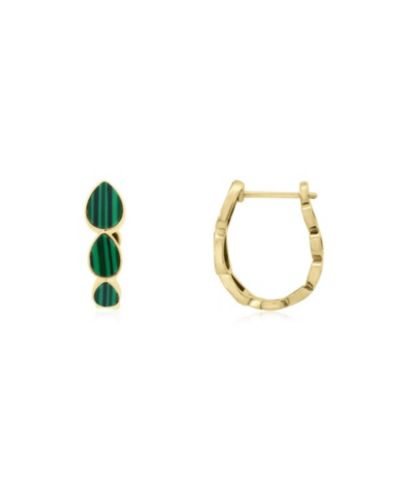 Серьги-кольца The Lovery Malachite Inside Out 14K Gold-Plated Sterling Silver