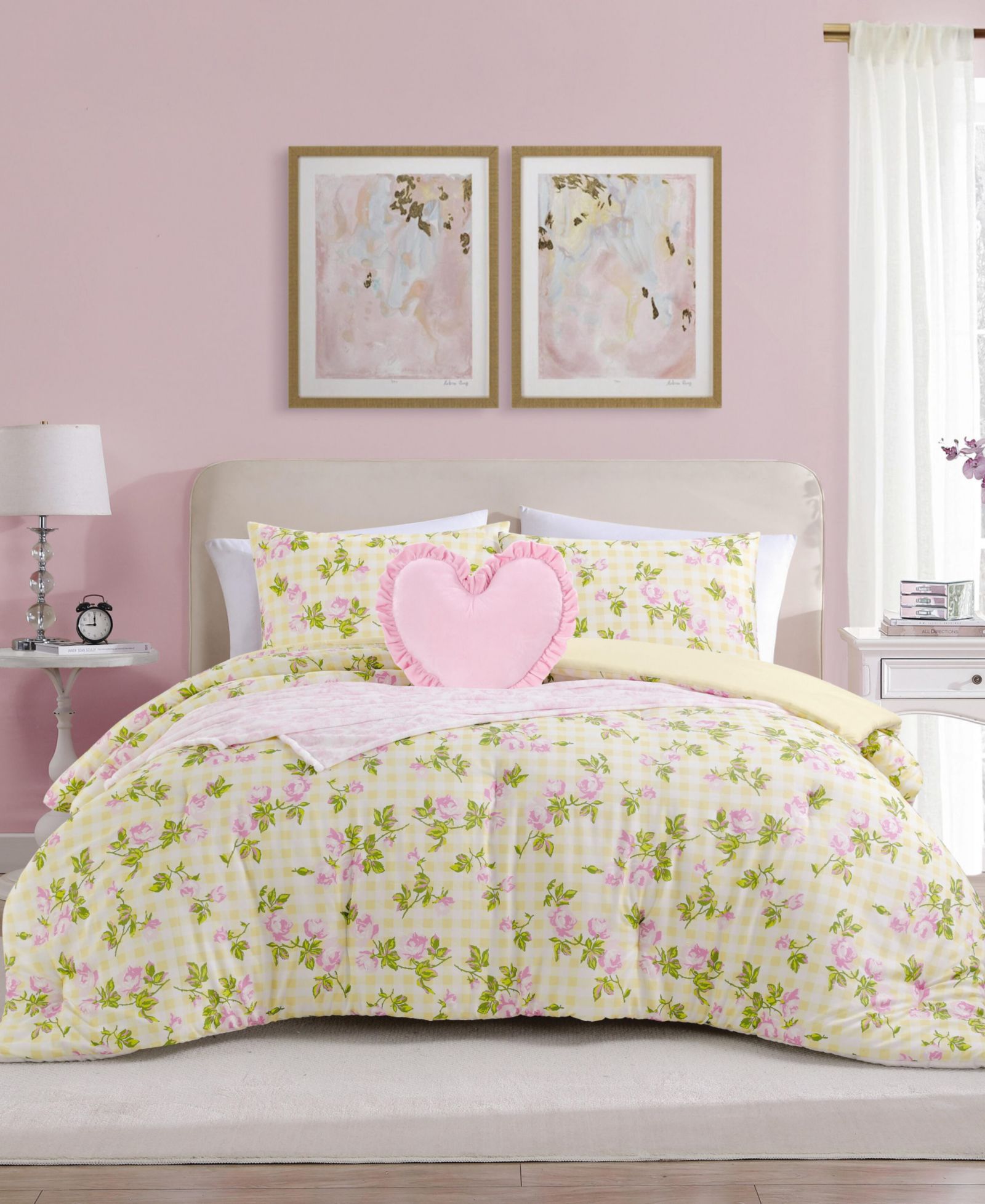 Комплект постельного белья Betsey Johnson Gingham Rose Microfiber 5-Piece
