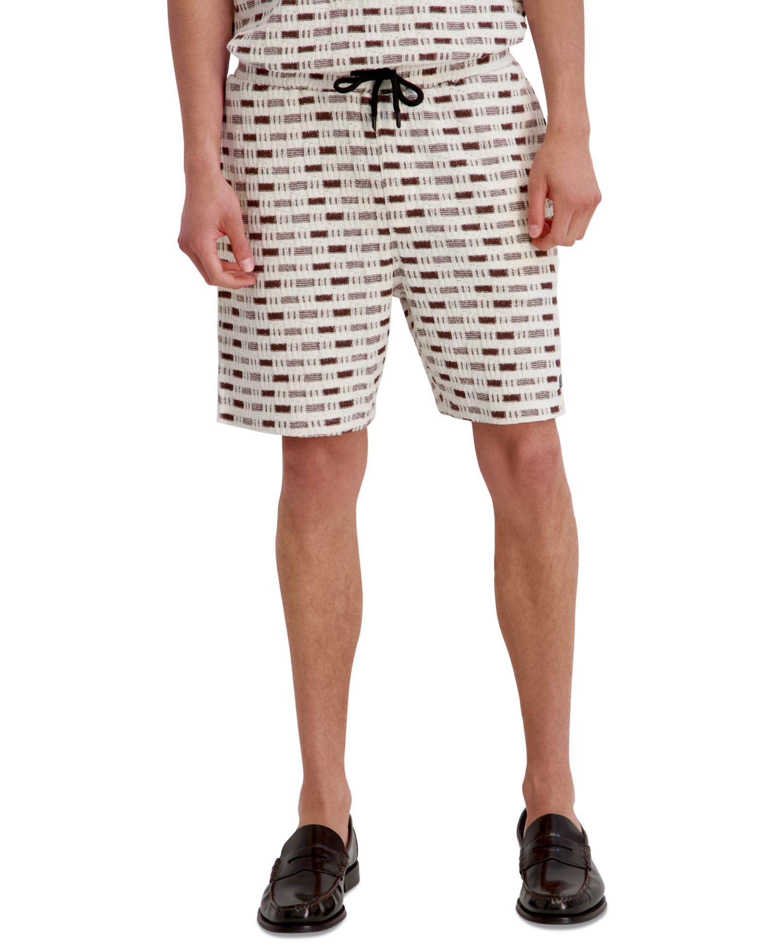 KARL LAGERFELD PARIS Men's Closed Weave Knitted Pull-On Shorts