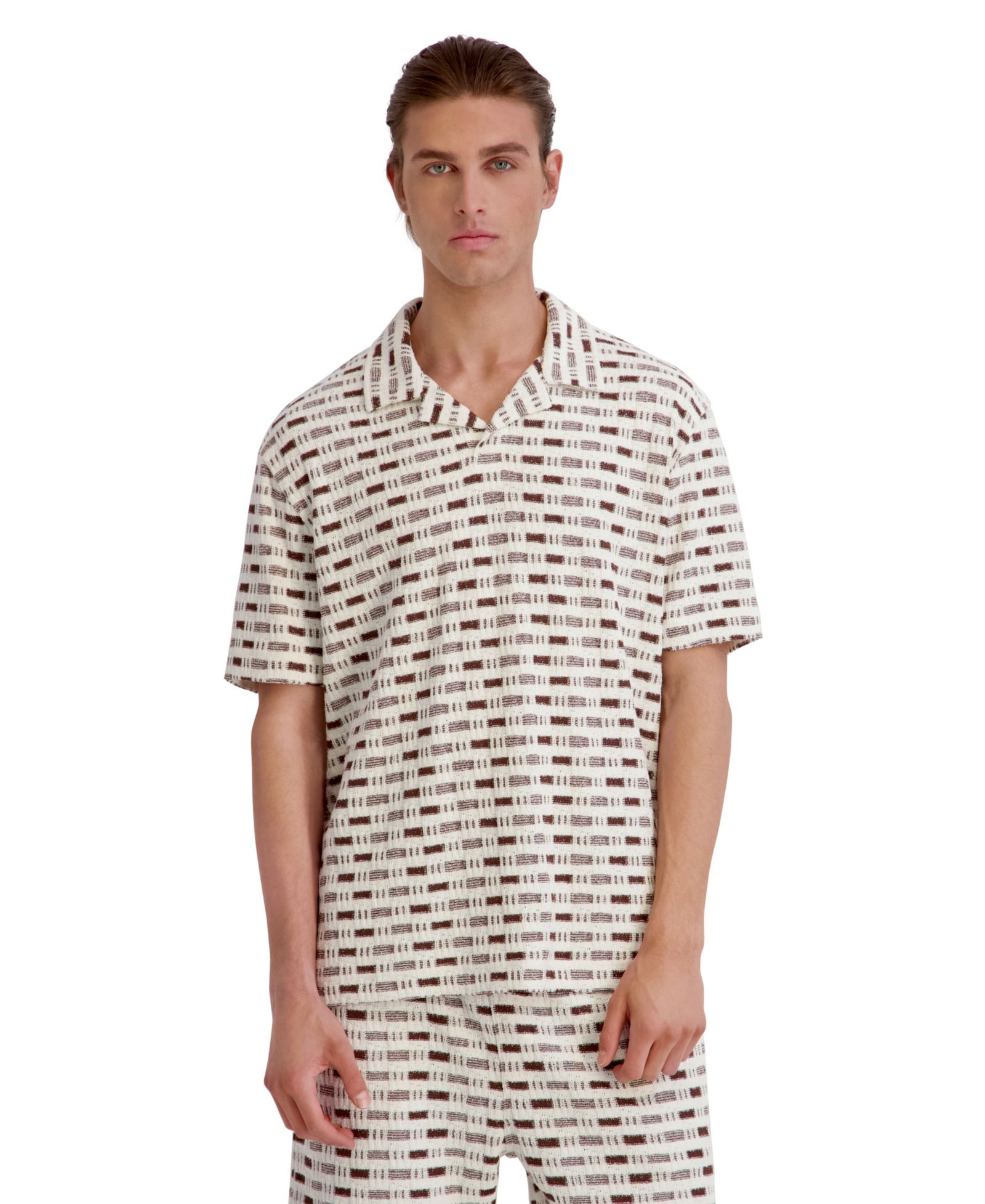 Мужская рубашка-поло KARL LAGERFELD PARIS Print Short-Sleeve Johnny Collar