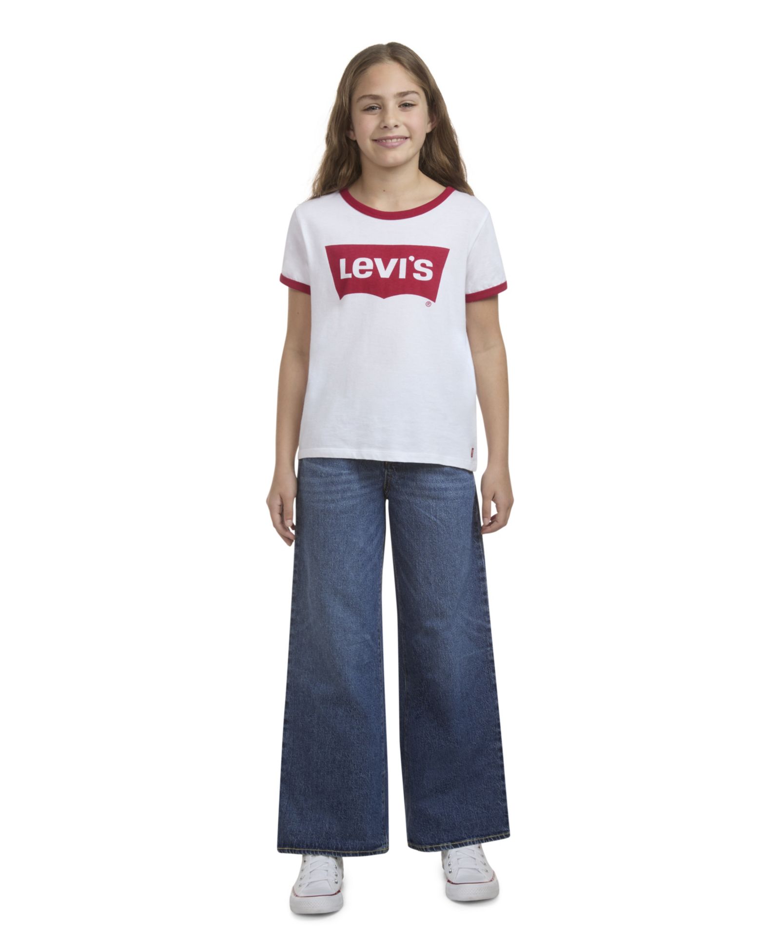 Levi's Девочки 7-16 джинсы Baggy с высокой посадкой