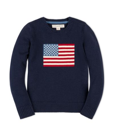 Hope & Henry Детский джемпер с флагом Organic Crew Neck
