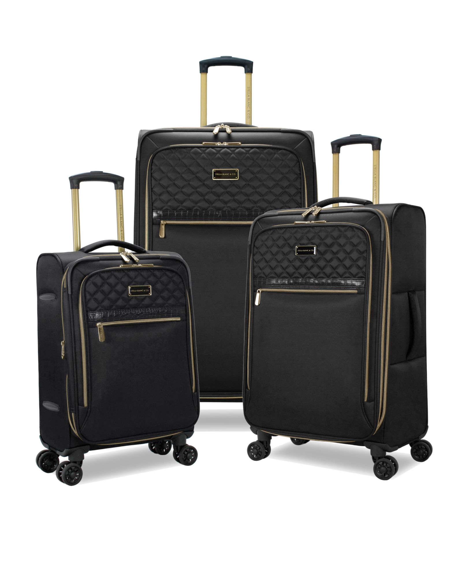 Комплект чемоданов STELLA BLANC Cleo 3-Piece Softside Expandable Spinner