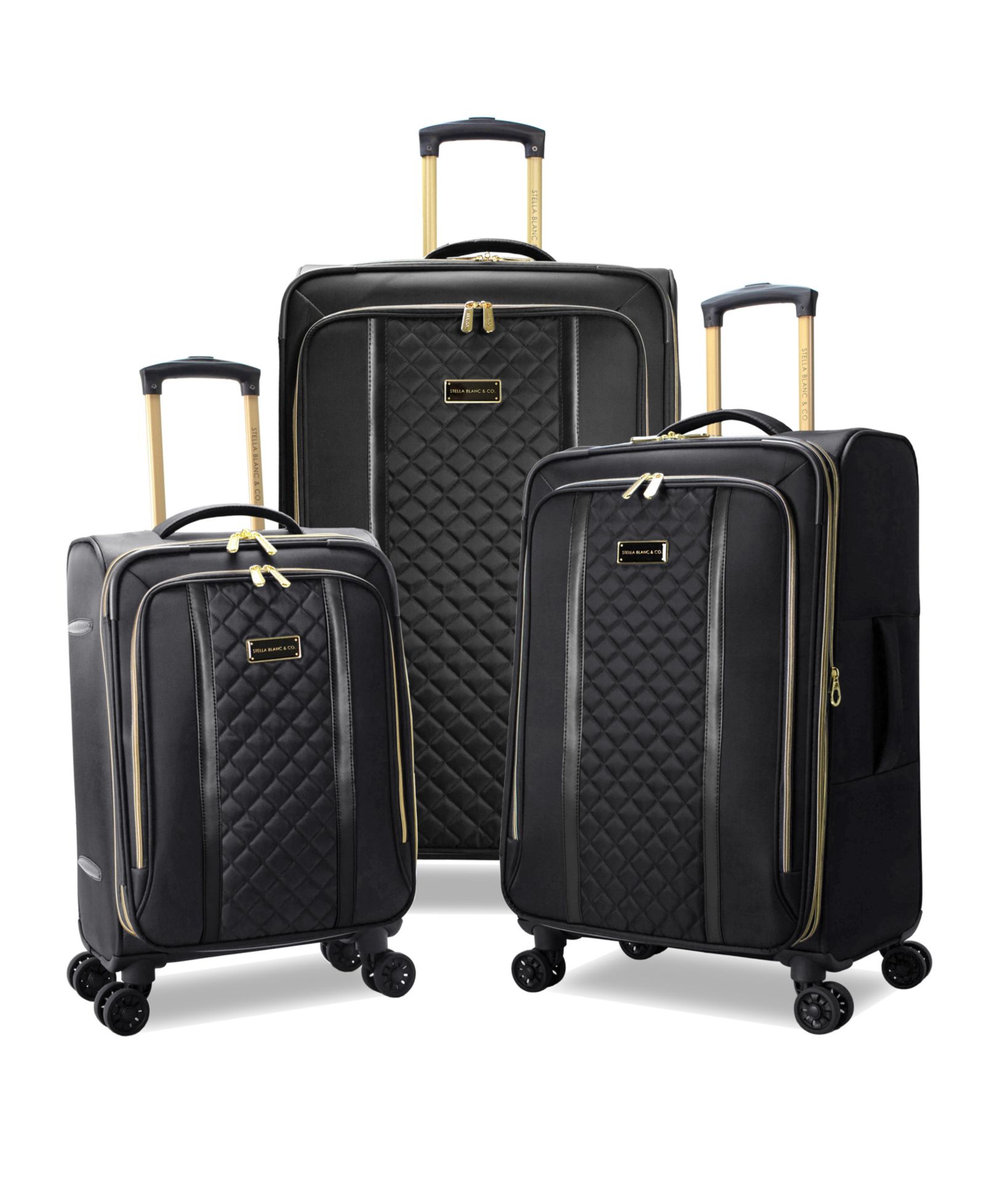 STELLA BLANC Sloane 3-Piece Softside Expandable Spinner Luggage Set