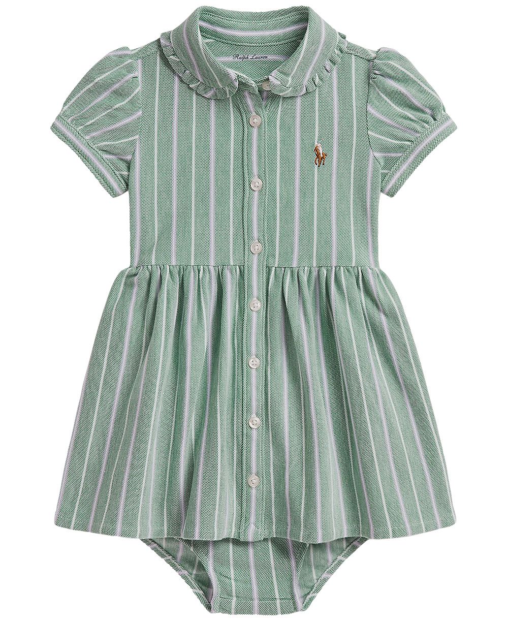 Детский комплект Polo Ralph Lauren из 2 предметов: полосаное трикотажное платье и пеленка