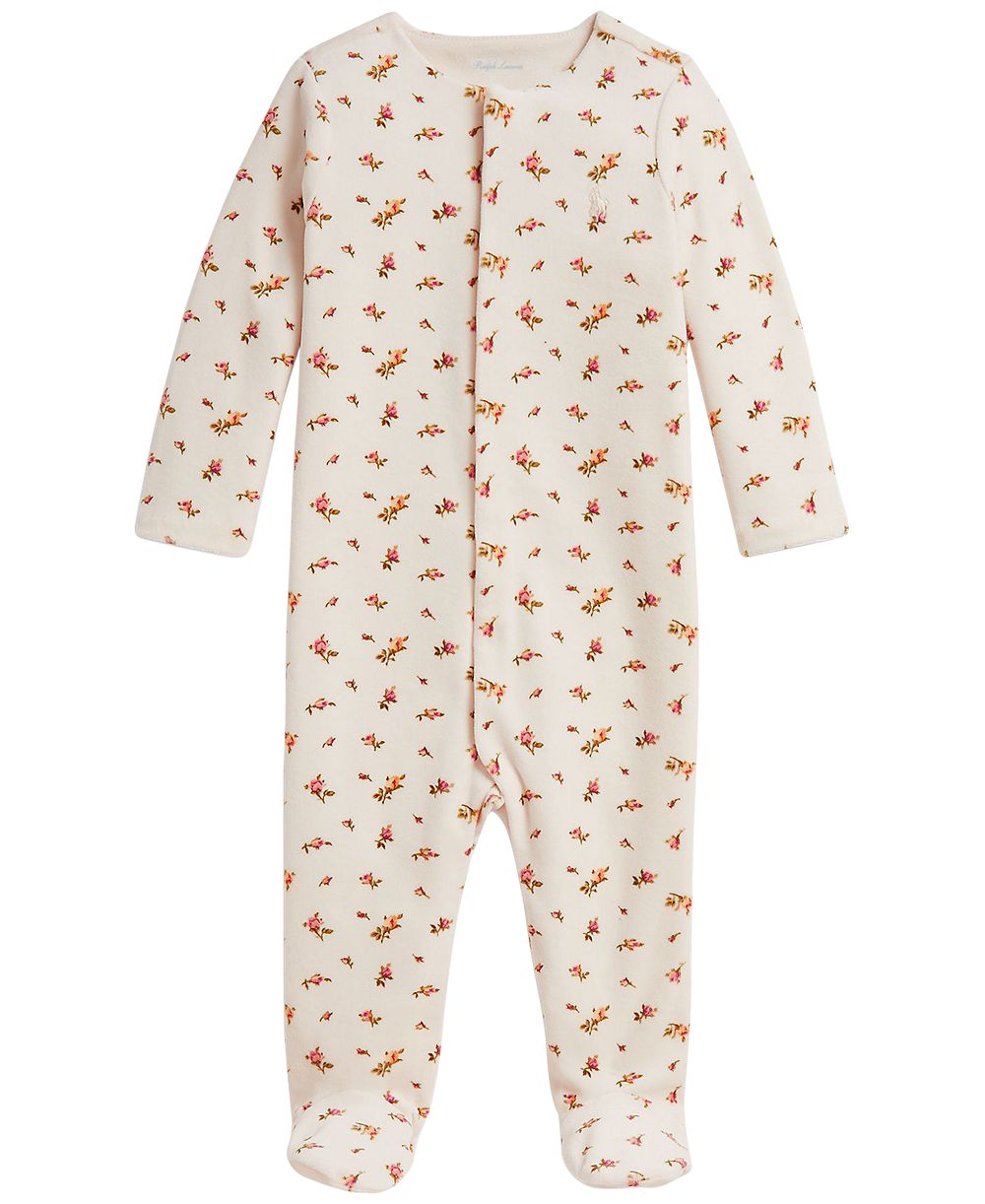 Polo Ralph Lauren Детский комбинезон Floral Velour Footed для девочек