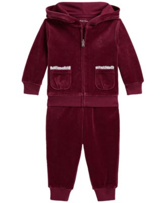 Детский комплект Polo Ralph Lauren Lace Trim Velour Hoodie и Jogger Pants, 2-Piece Set