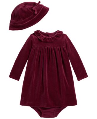 Polo Ralph Lauren Комплект из платья, шорт и шапочки из велюра для малышек, 3-piece set