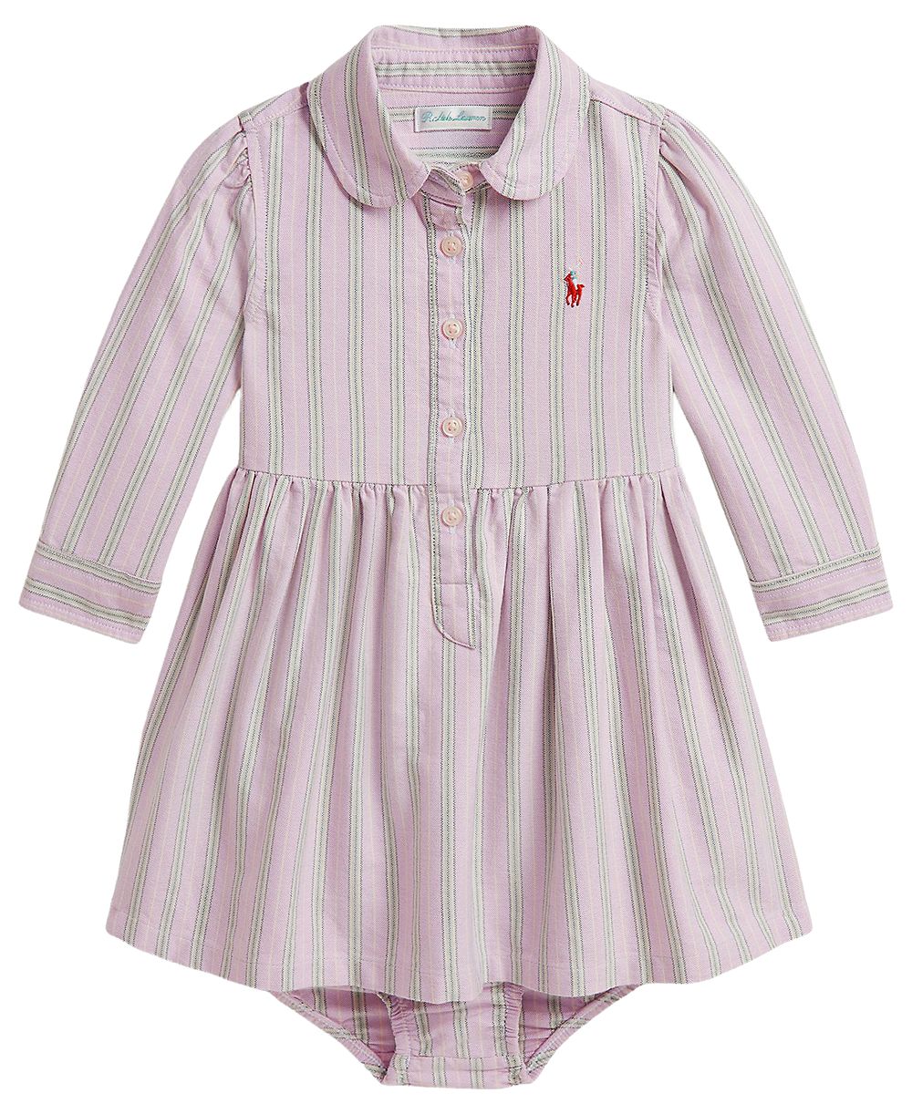 Детский комплект Polo Ralph Lauren из 2 предметов: полосатое хлопковое платье и пеленка