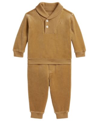 Polo Ralph Lauren комплект из свитшота и брюк из велюра для малышей