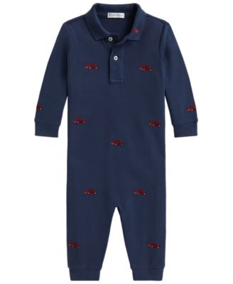 Детский хлопковый комбинезон Polo Ralph Lauren с вышивкой грузовика