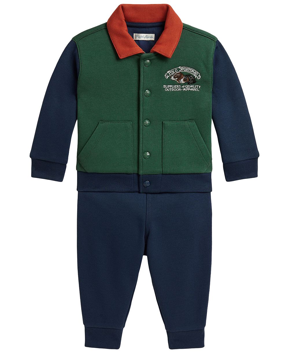 Polo Ralph Lauren детский комплект из двух предметов: флисовая куртка с длинным рукавом и брюки для мальчиков, Polo Sportsman
